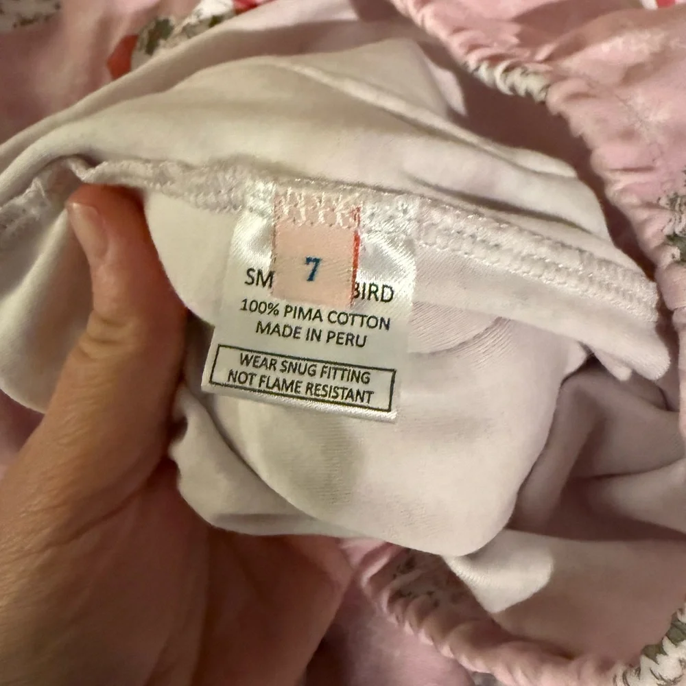Smockingbird Girls pink Santa Kids Pajamas size 7